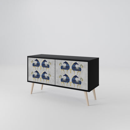 MAJESTIC STEED Mueble de TV Compacto de 2 puertas