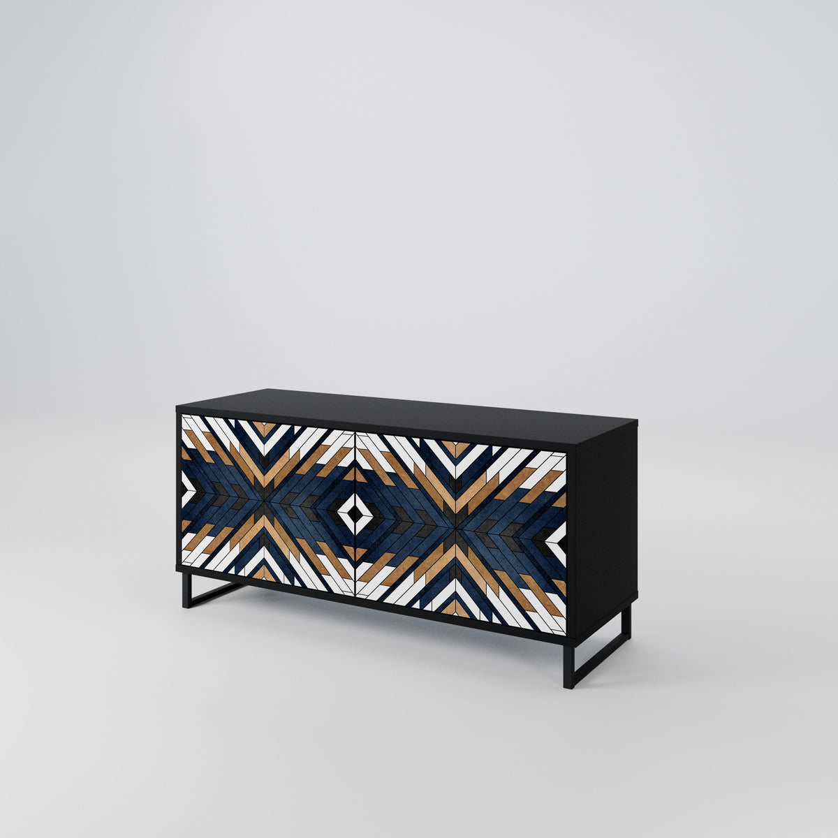 ARTFUL GEOMETRY Mueble de TV Compacto de 2 puertas