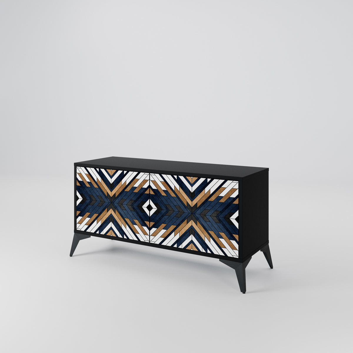 ARTFUL GEOMETRY Mueble de TV Compacto de 2 puertas