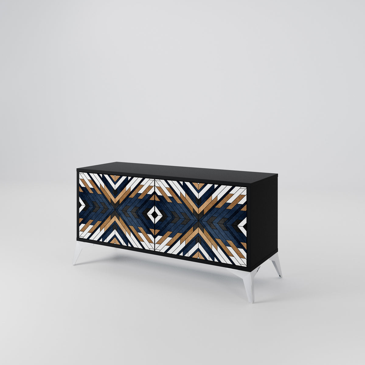 ARTFUL GEOMETRY Mueble de TV Compacto de 2 puertas