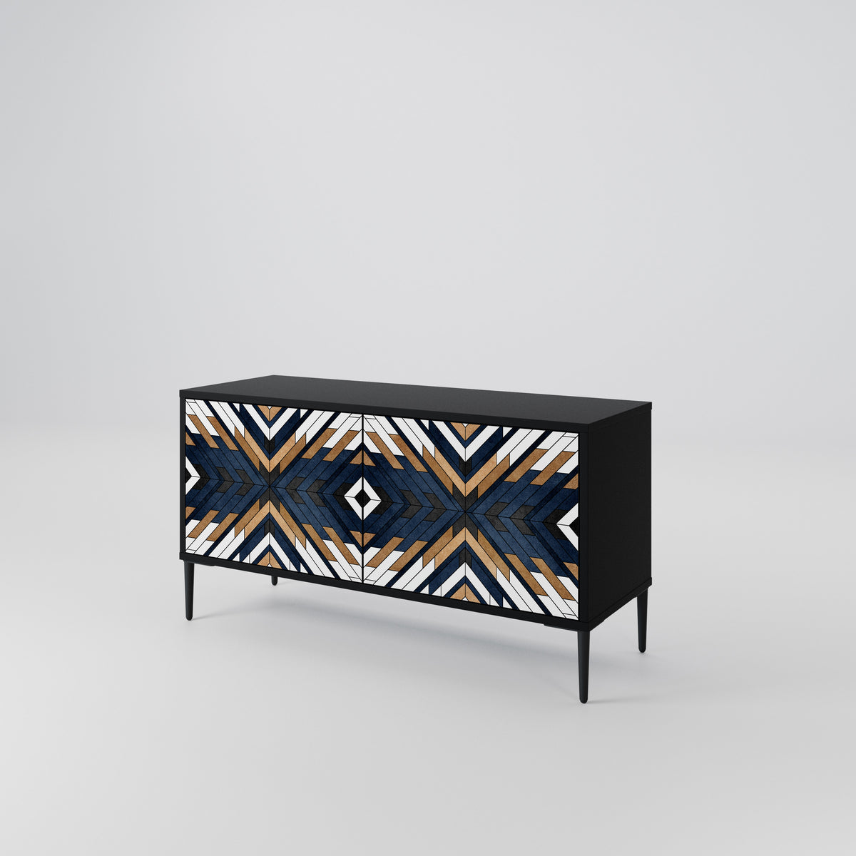 ARTFUL GEOMETRY Mueble de TV Compacto de 2 puertas