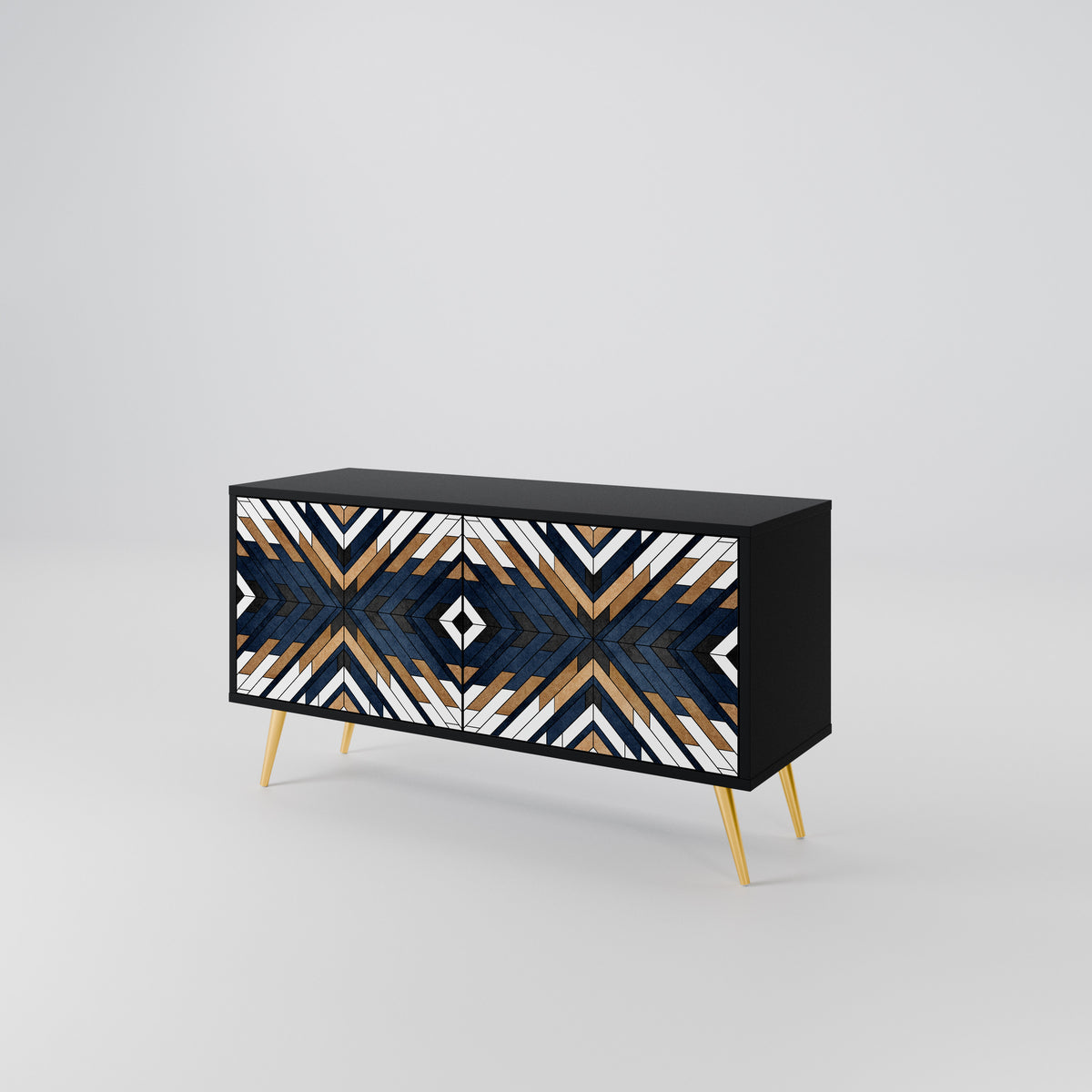 ARTFUL GEOMETRY Mueble de TV Compacto de 2 puertas