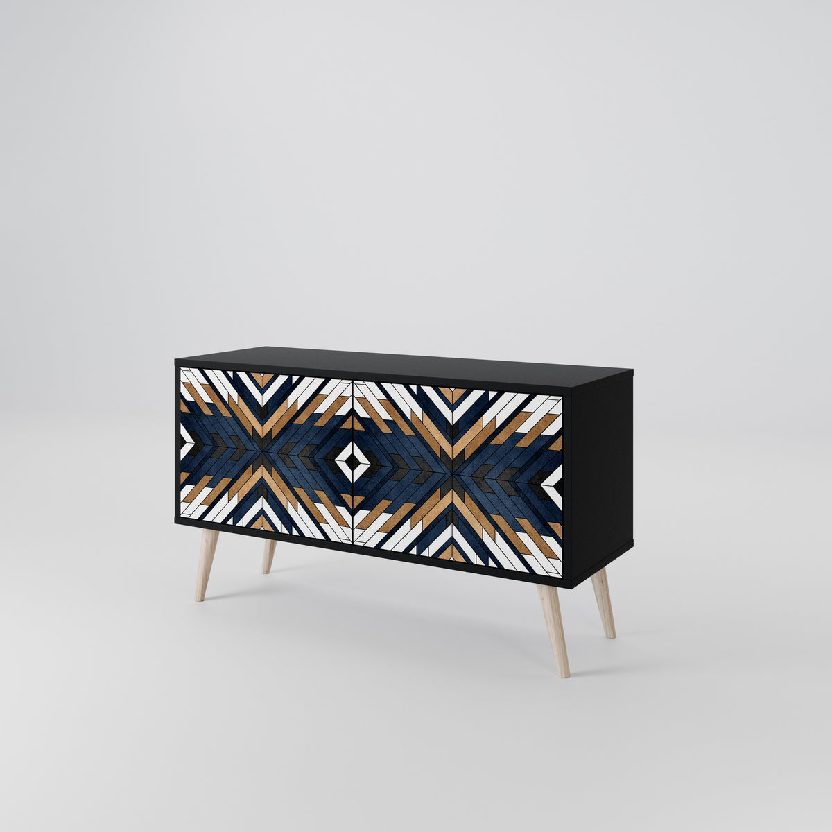 ARTFUL GEOMETRY Mueble de TV Compacto de 2 puertas