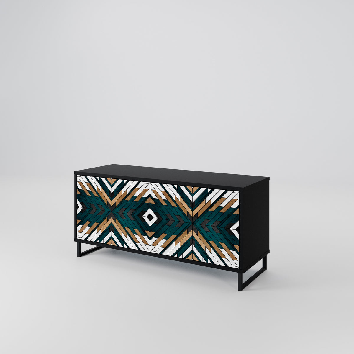 ARTISTIC GEOMETRY Mueble de TV Compacto de 2 puertas