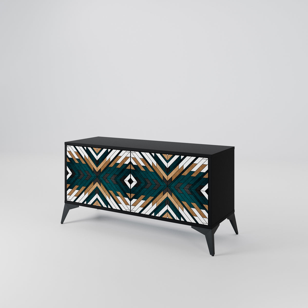 ARTISTIC GEOMETRY Mueble de TV Compacto de 2 puertas