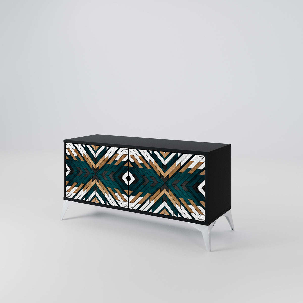 ARTISTIC GEOMETRY Mueble de TV Compacto de 2 puertas