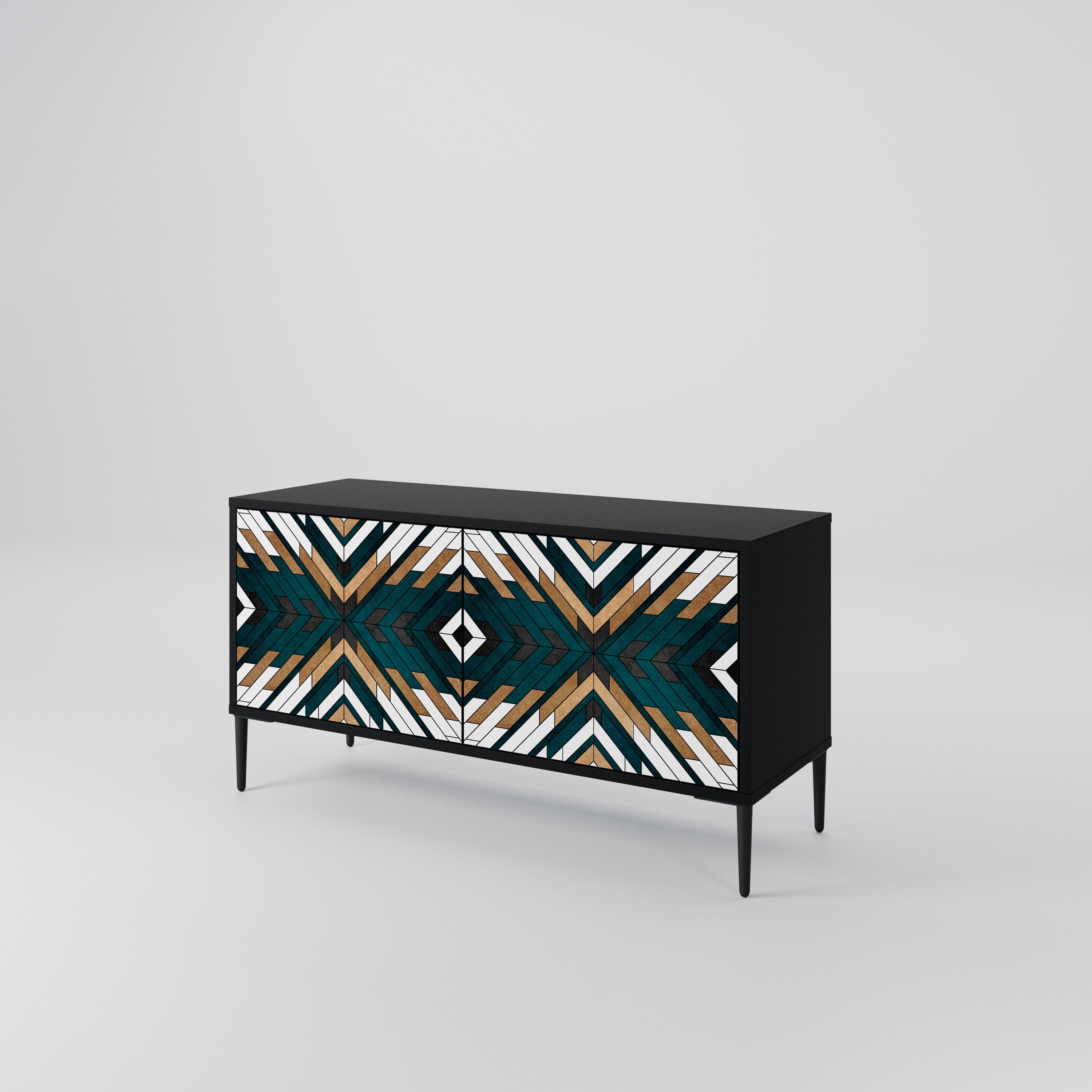 ARTISTIC GEOMETRY Compact 2-Door TV Cabinet