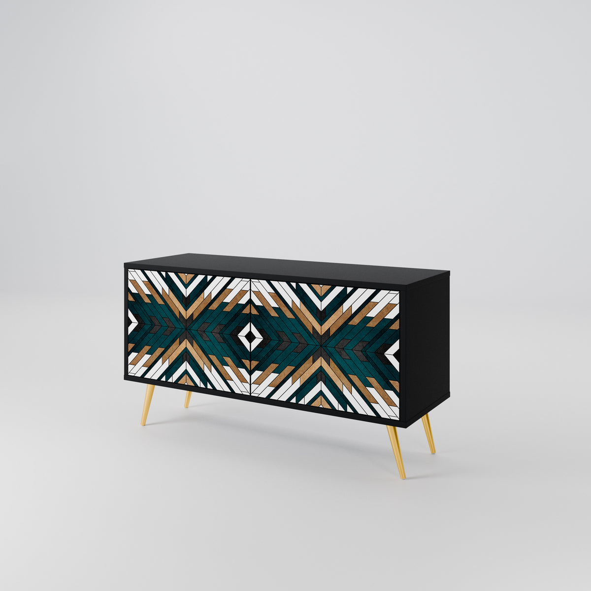 ARTISTIC GEOMETRY Mueble de TV Compacto de 2 puertas