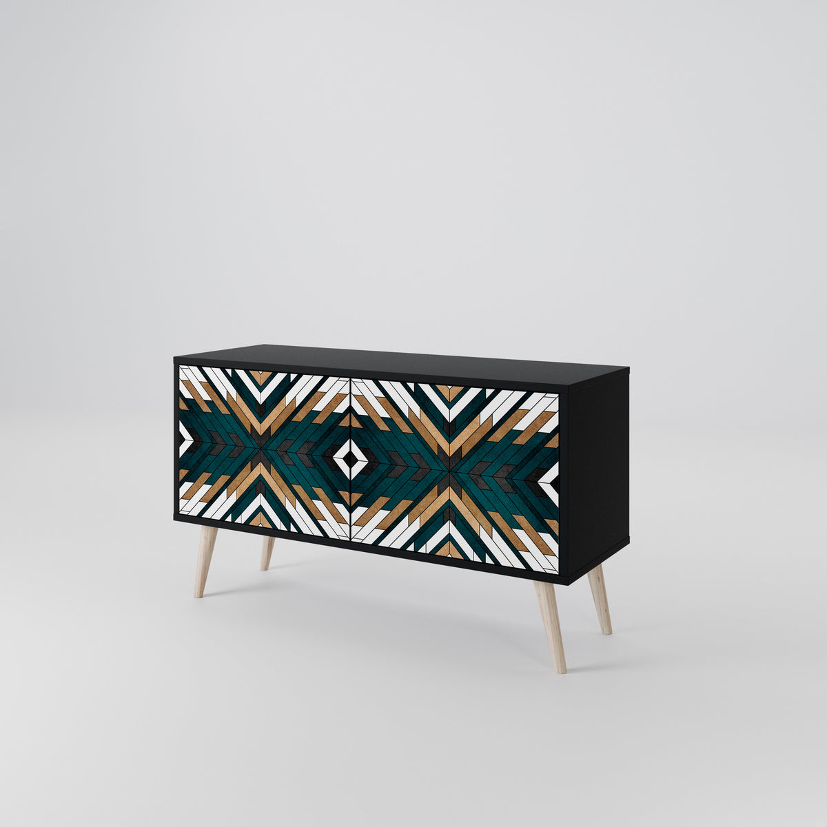 ARTISTIC GEOMETRY Mueble de TV Compacto de 2 puertas