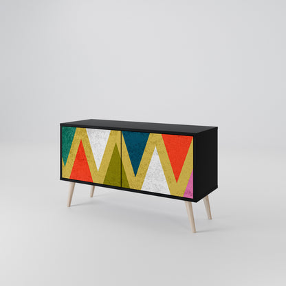COLORFUL TRIANGLES Mueble de TV Compacto de 2 puertas