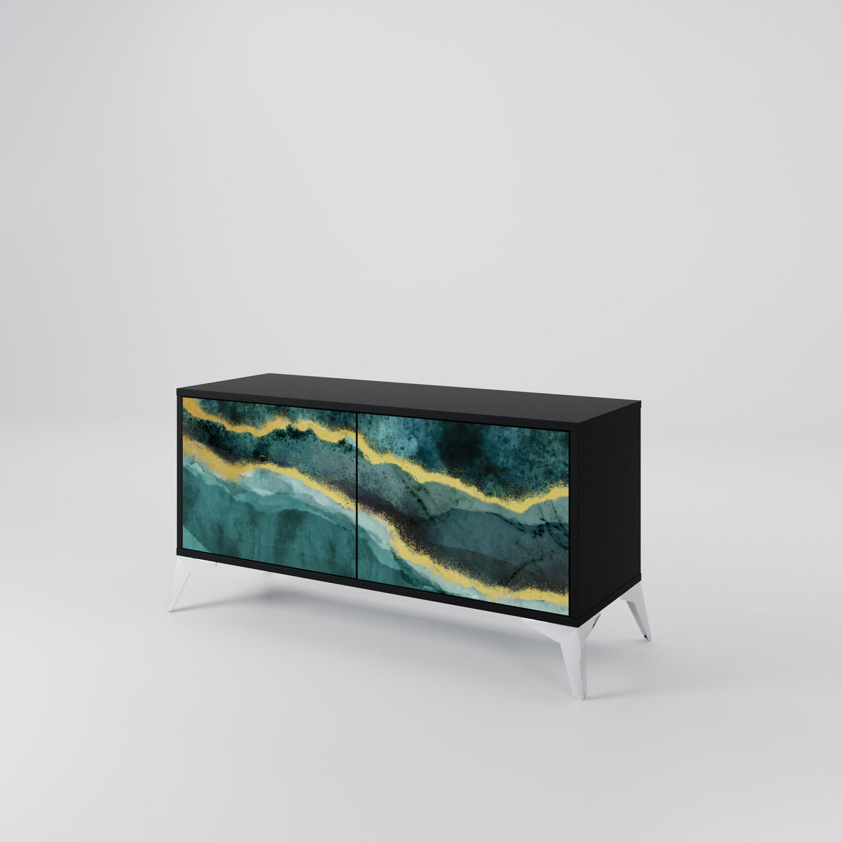GOLDRUSH ODYSSEY Mueble de TV Compacto de 2 puertas