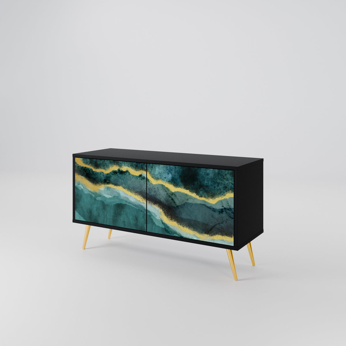 GOLDRUSH ODYSSEY Mueble de TV Compacto de 2 puertas