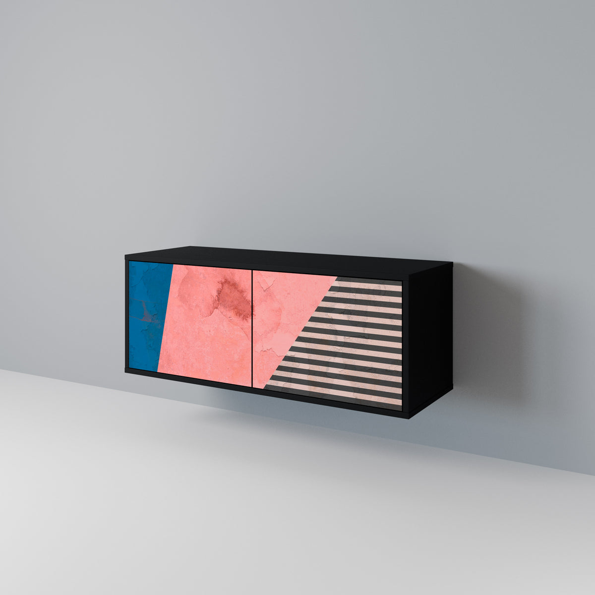 GLAMOROUS STRIPE Mueble de TV Compacto de 2 puertas