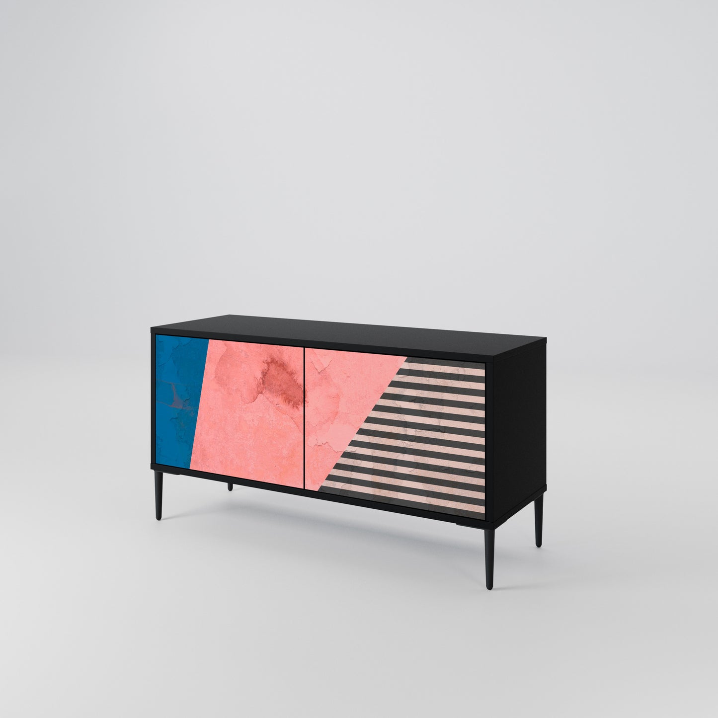 GLAMOROUS STRIPE Mueble de TV Compacto de 2 puertas