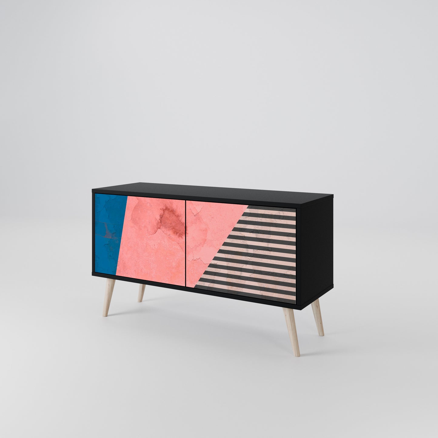GLAMOROUS STRIPE Mueble de TV Compacto de 2 puertas