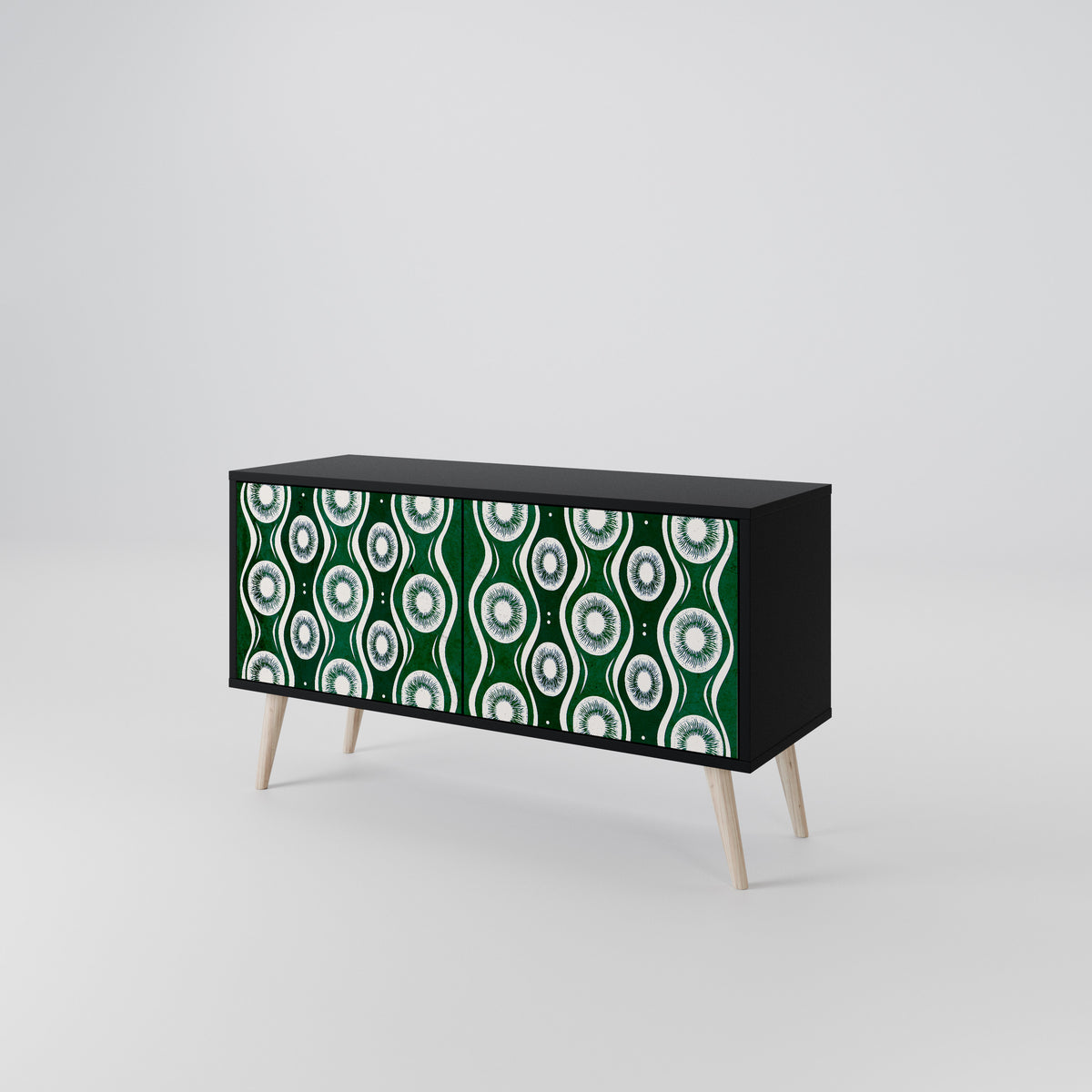 GREEN EYES Mueble de TV Compacto de 2 puertas
