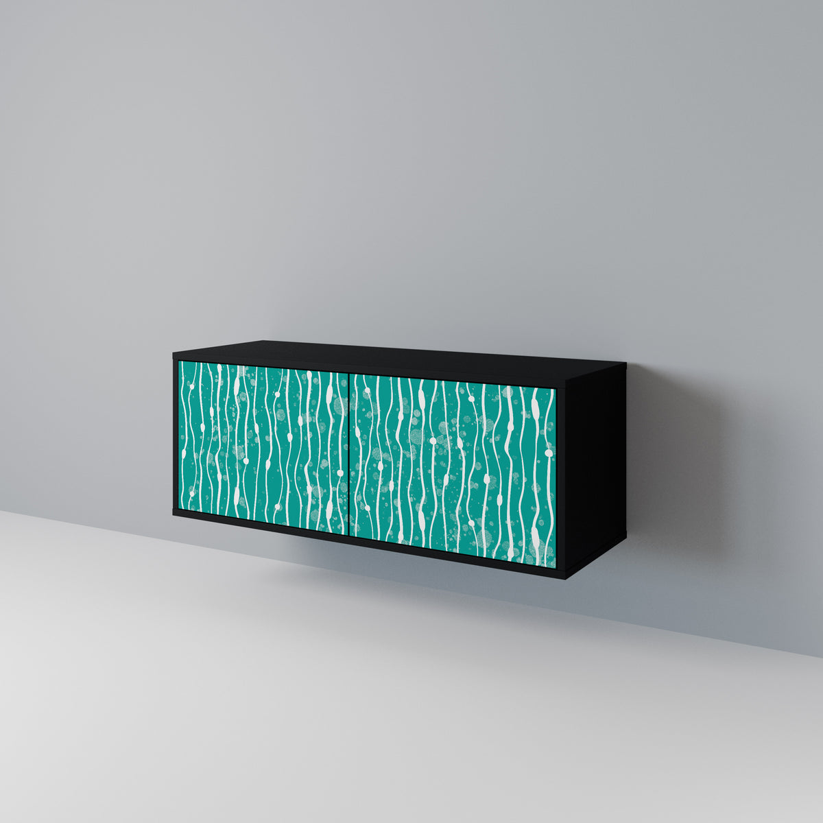 TURQUOISE RAIN Mueble de TV Compacto de 2 puertas