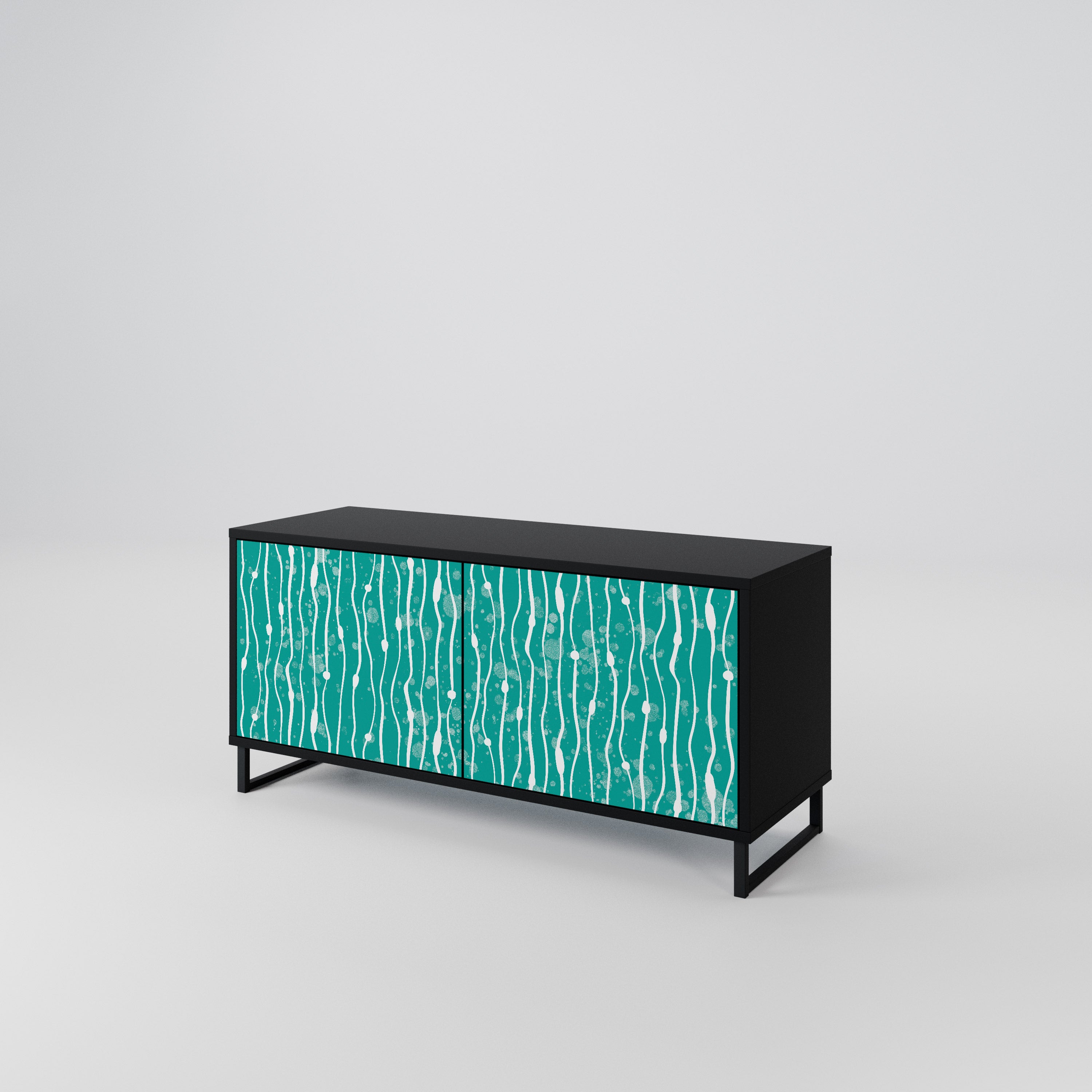 TURQUOISE RAIN Compact 2-Door TV Cabinet
