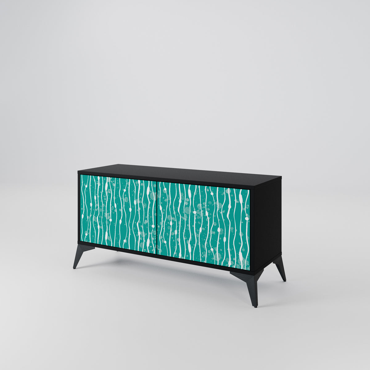 TURQUOISE RAIN Mueble de TV Compacto de 2 puertas