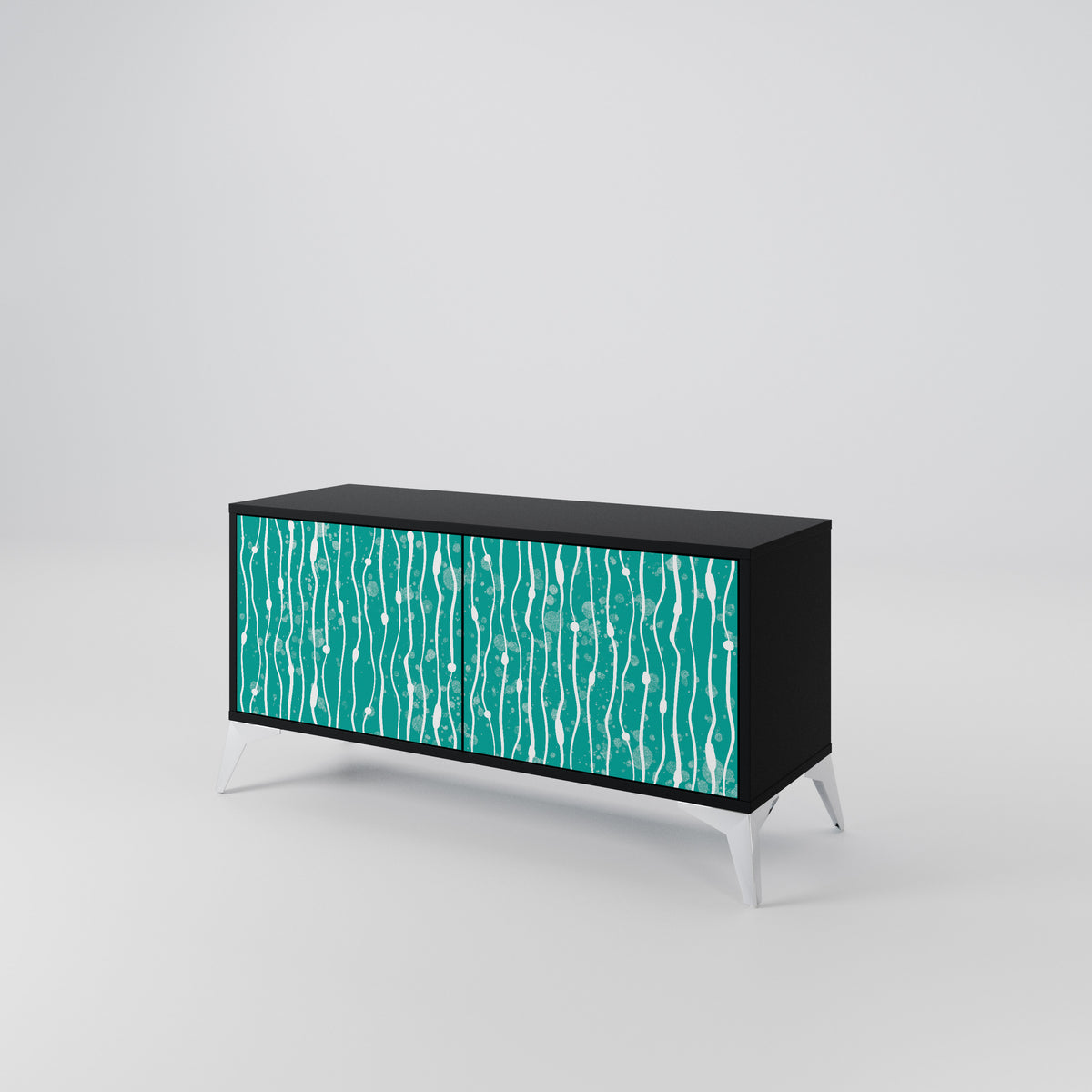 TURQUOISE RAIN Mueble de TV Compacto de 2 puertas