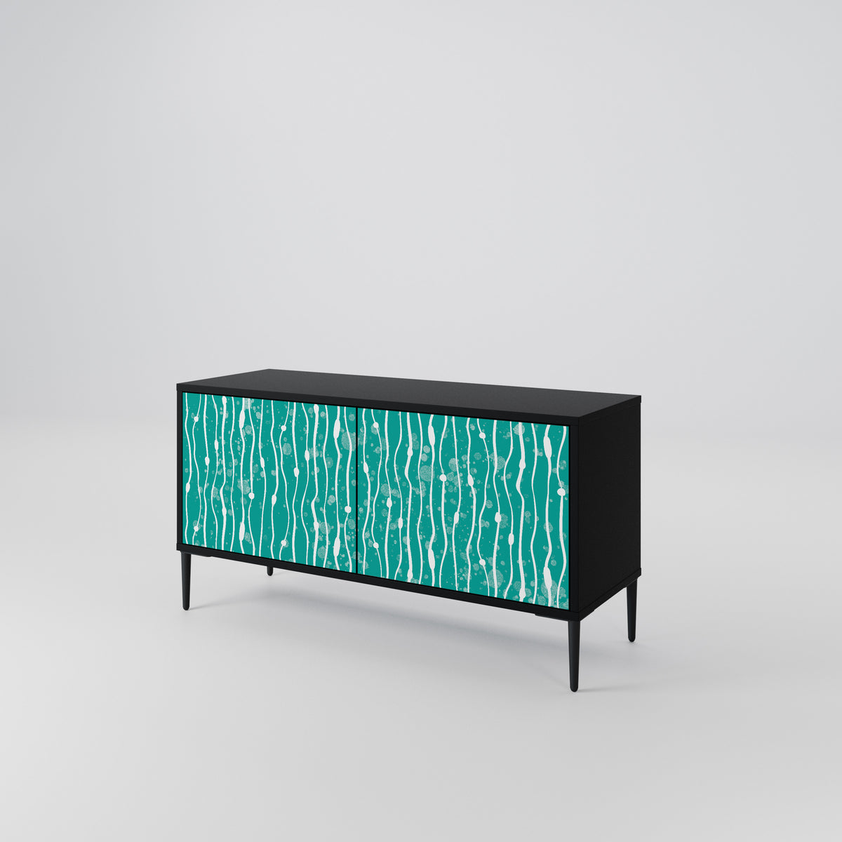 TURQUOISE RAIN Mueble de TV Compacto de 2 puertas