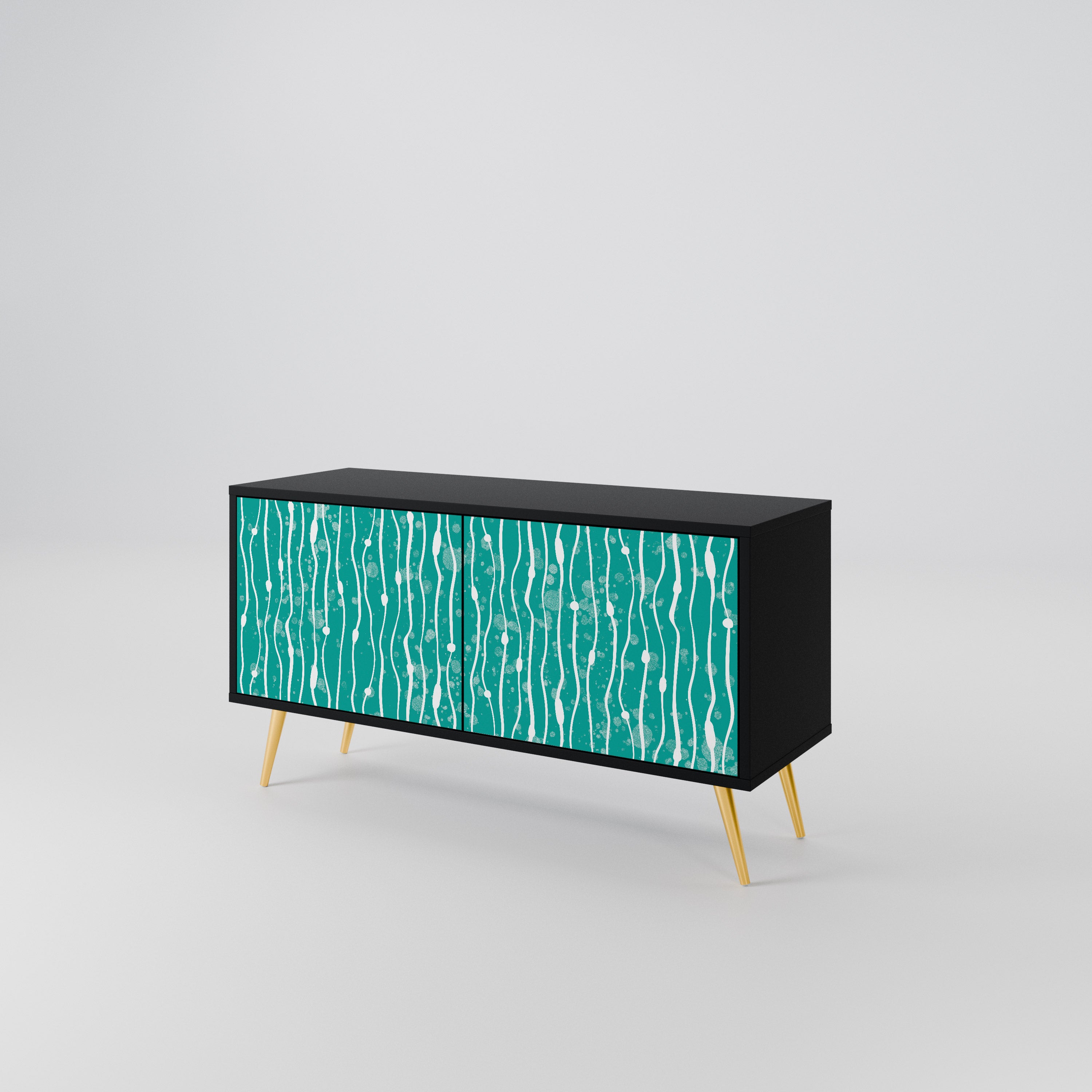 TURQUOISE RAIN Compact 2-Door TV Cabinet