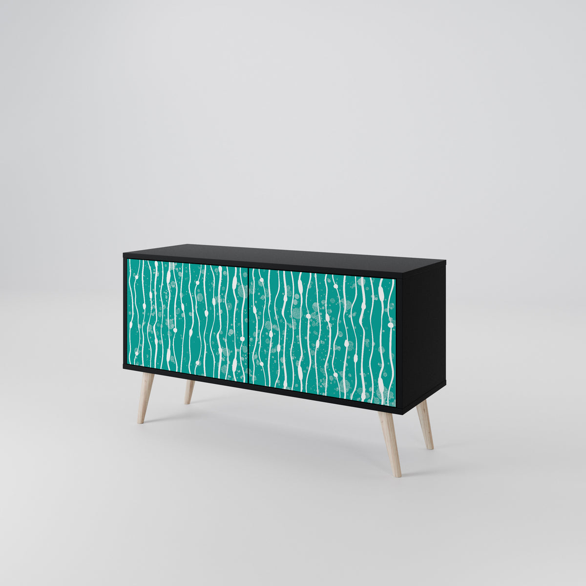 TURQUOISE RAIN Mueble de TV Compacto de 2 puertas