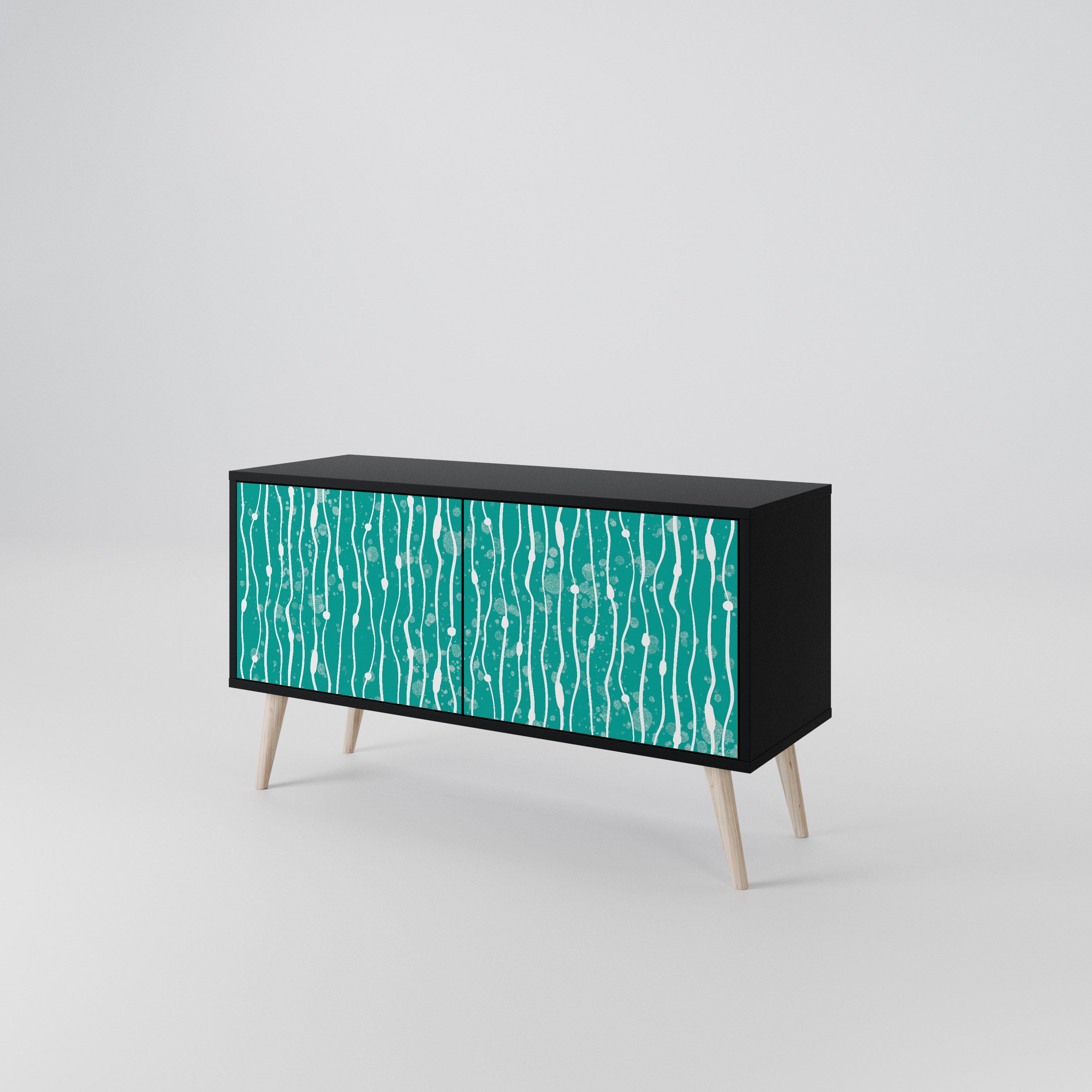 TURQUOISE RAIN Compact 2-Door TV Cabinet