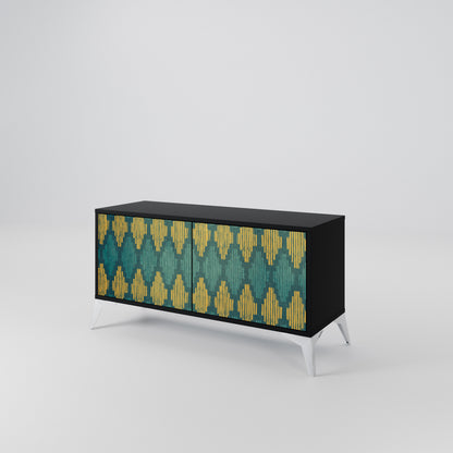 POLYGONS Mueble de TV Compacto de 2 puertas