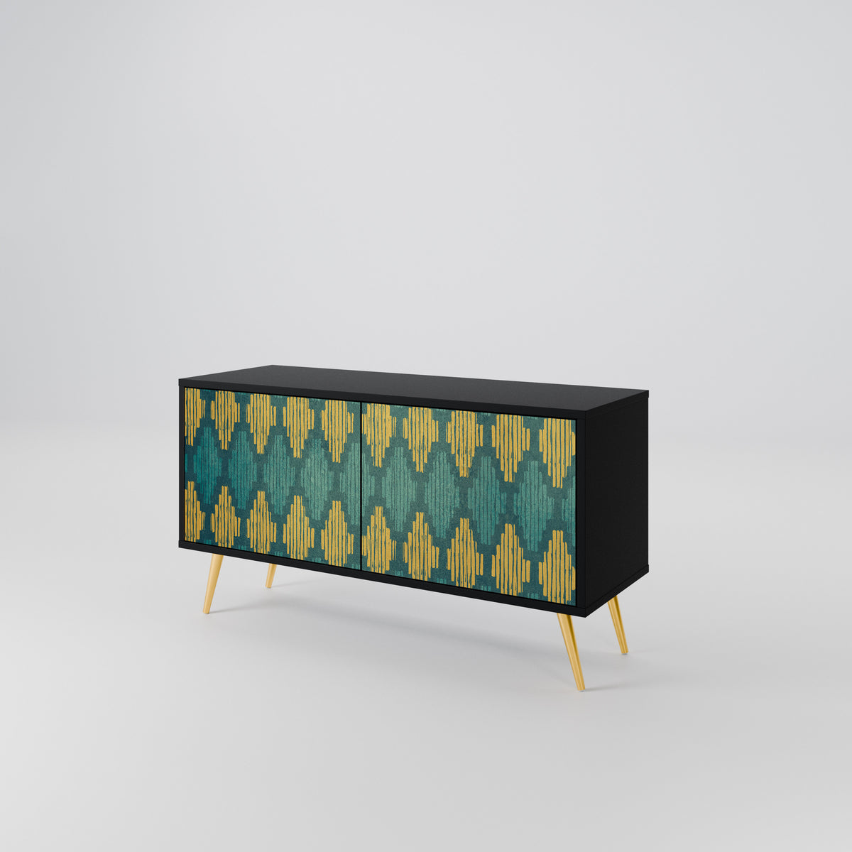 POLYGONS Mueble de TV Compacto de 2 puertas