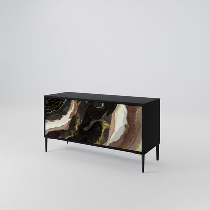 GOLD DUST Mueble de TV Compacto de 2 puertas
