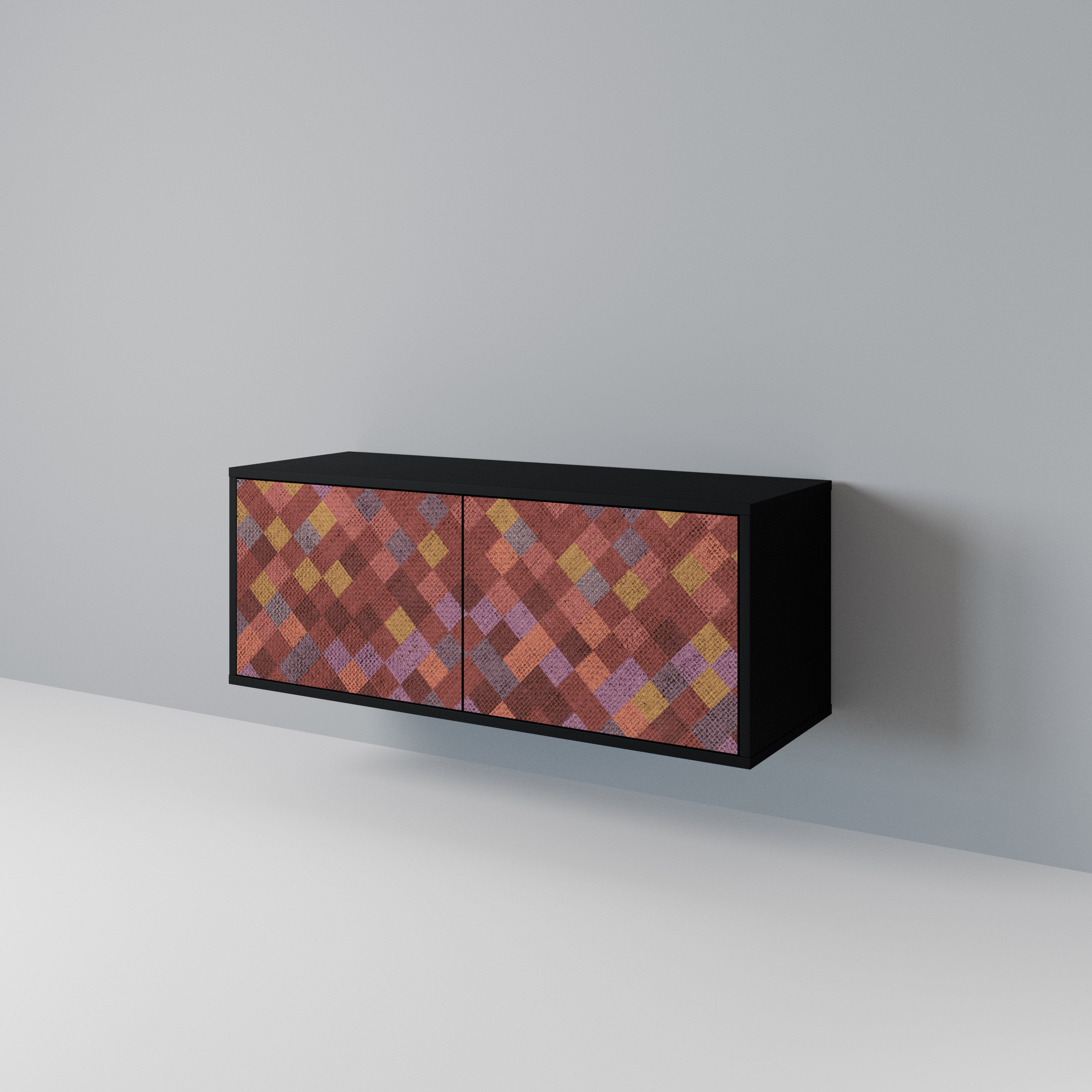 PAINTED SQUARES Compact 2-Door TV Cabinet