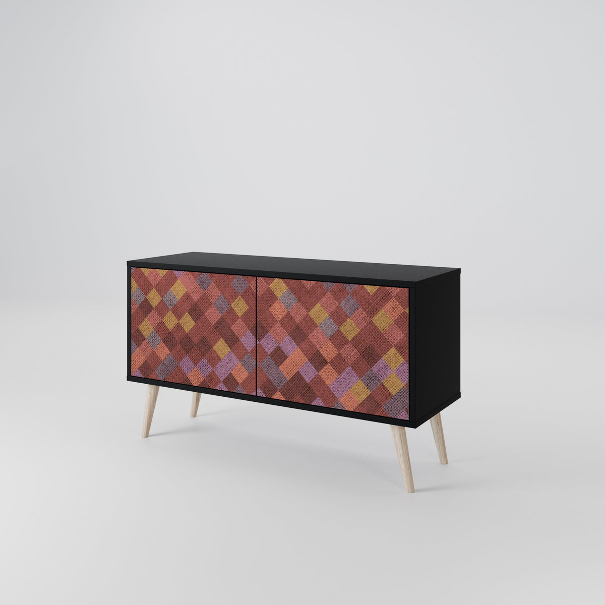 PAINTED SQUARES Compact 2-Door TV Cabinet