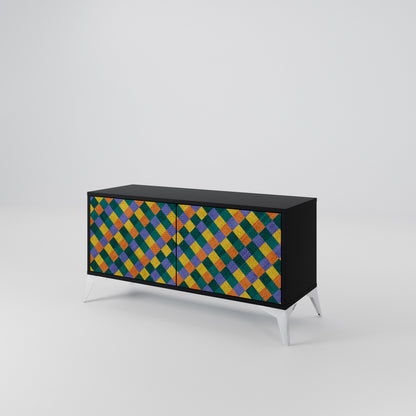 PAINTED SQUARES MIX Mueble de TV Compacto de 2 puertas