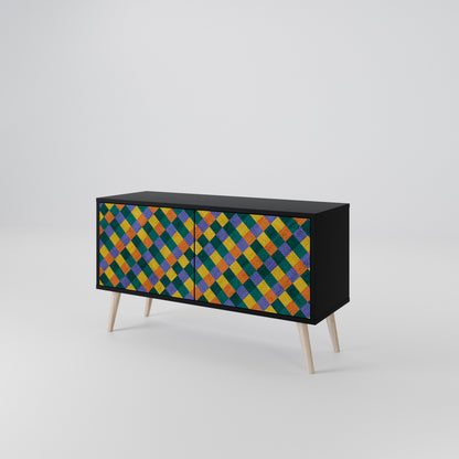 PAINTED SQUARES MIX Mueble de TV Compacto de 2 puertas