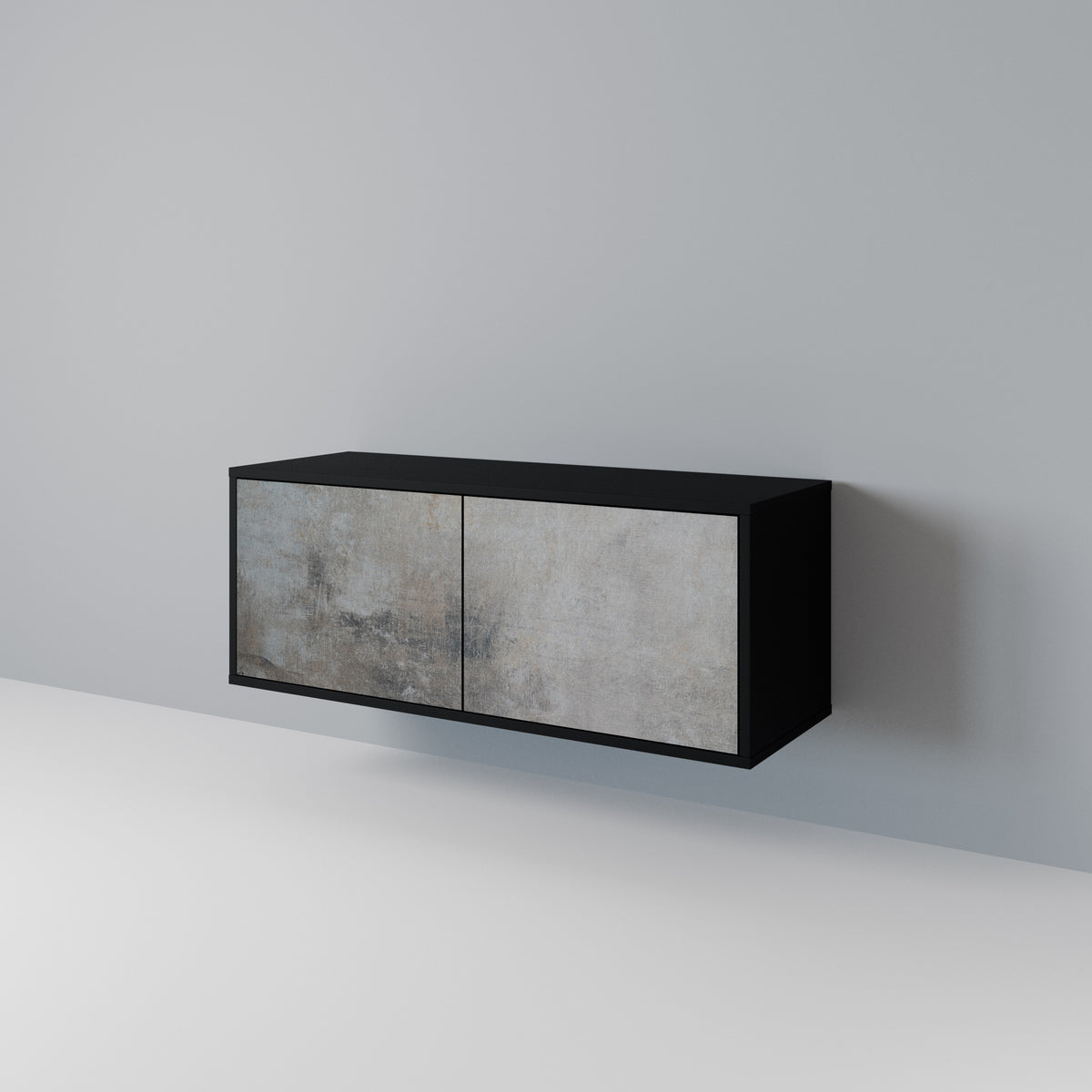 CONCRETE WALL Mueble de TV Compacto de 2 puertas