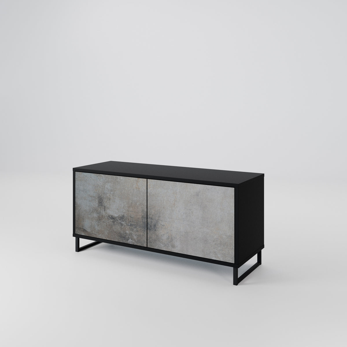 CONCRETE WALL Mueble de TV Compacto de 2 puertas