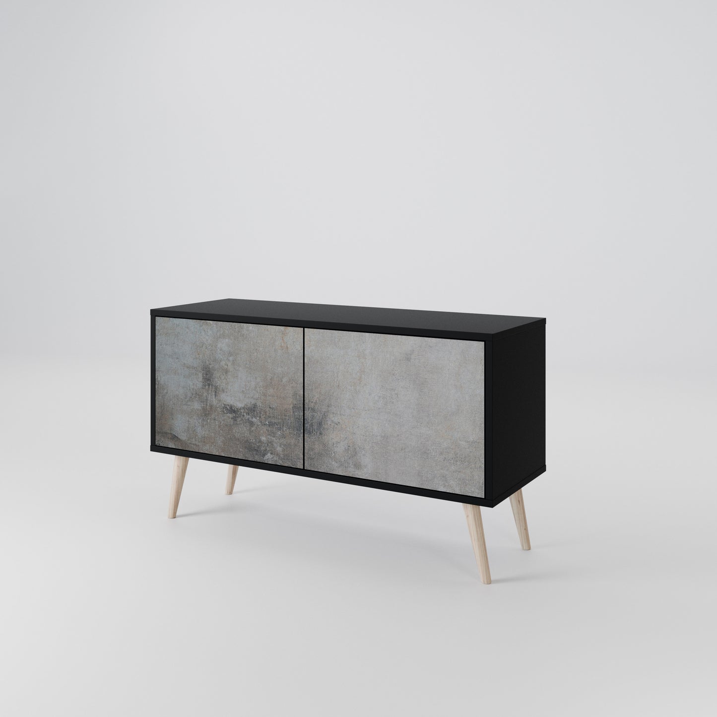 CONCRETE WALL Mueble de TV Compacto de 2 puertas