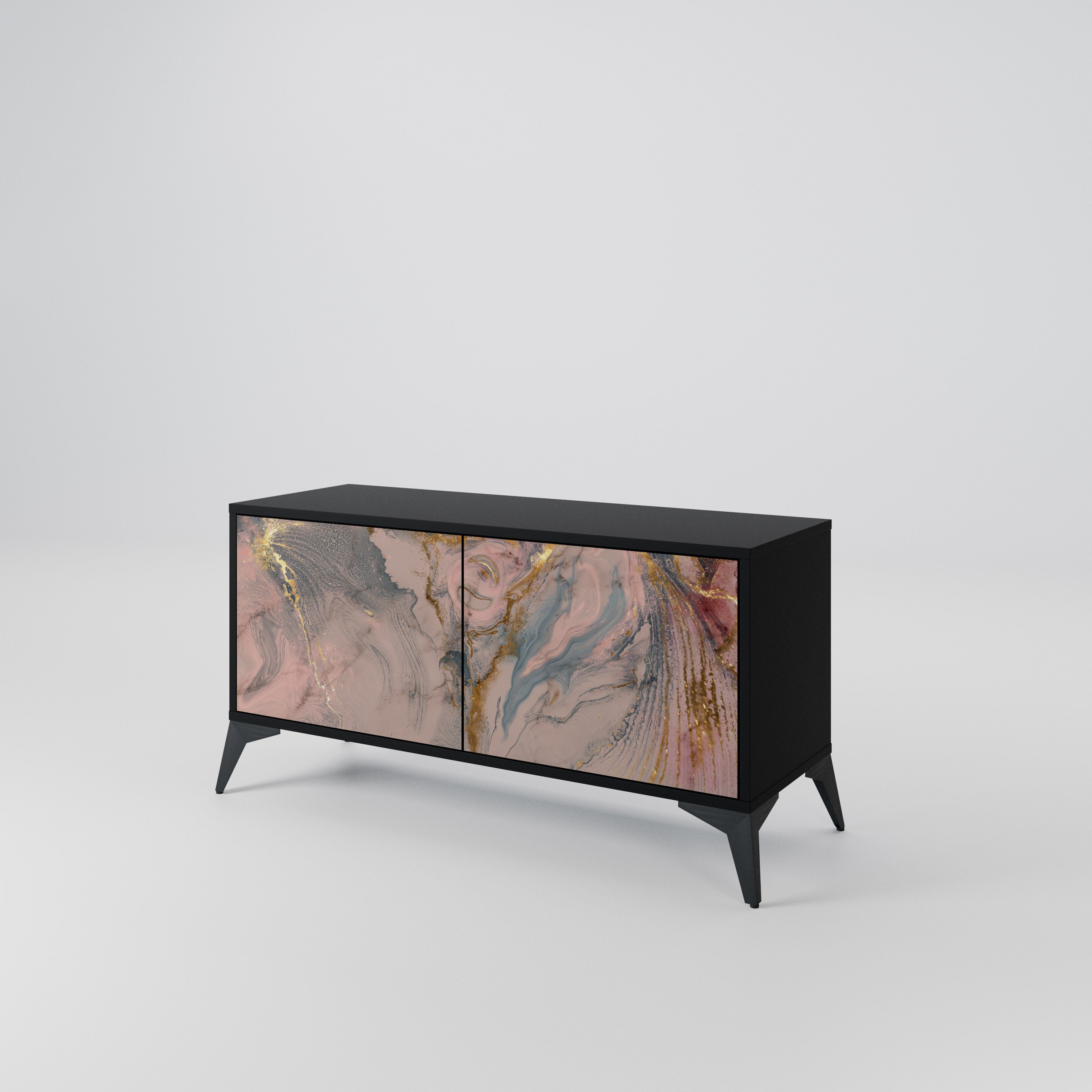 GILDED SWIRLS Compact 2-Door TV Cabinet