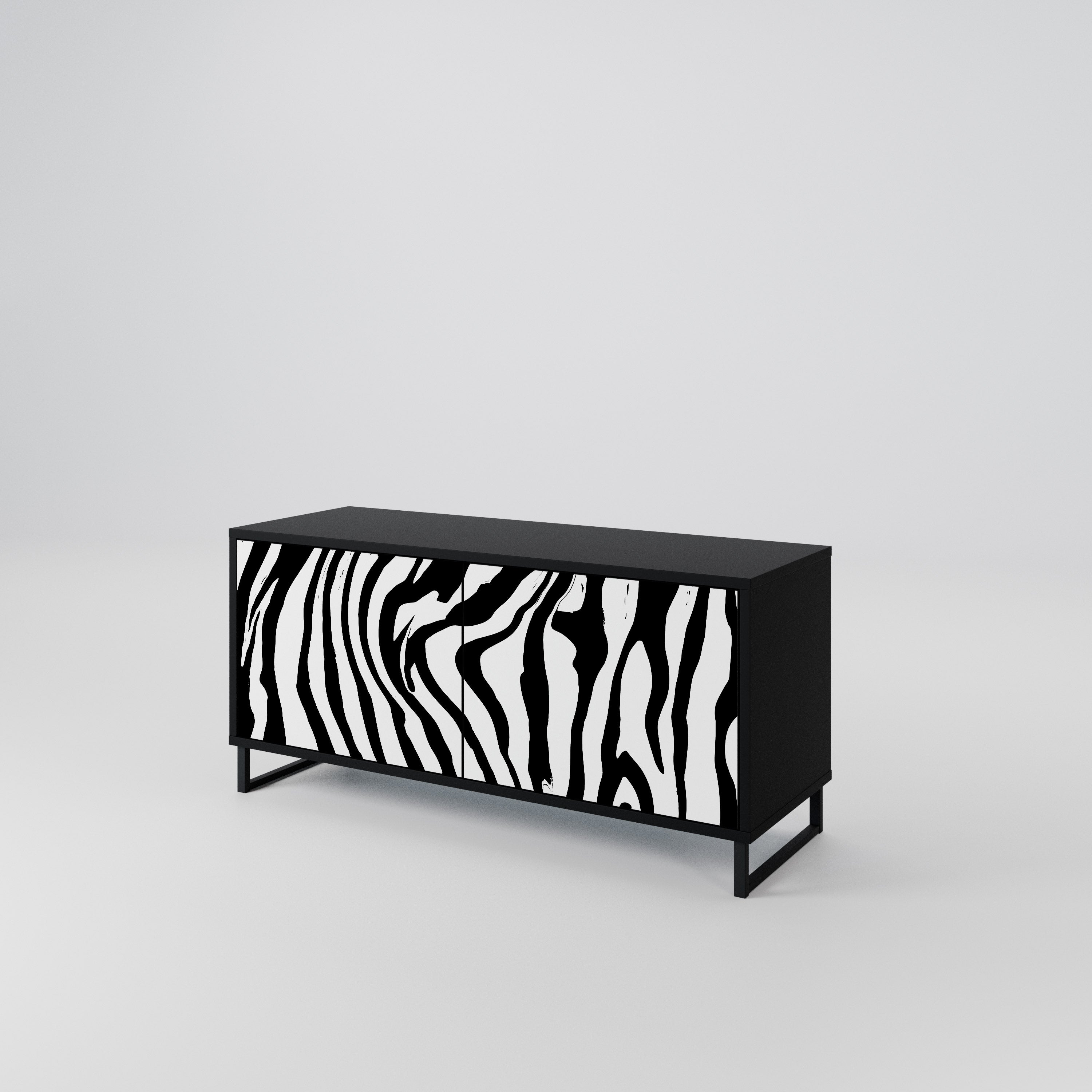 SPLENDID ZEBRA Mueble de TV Compacto de 2 puertas
