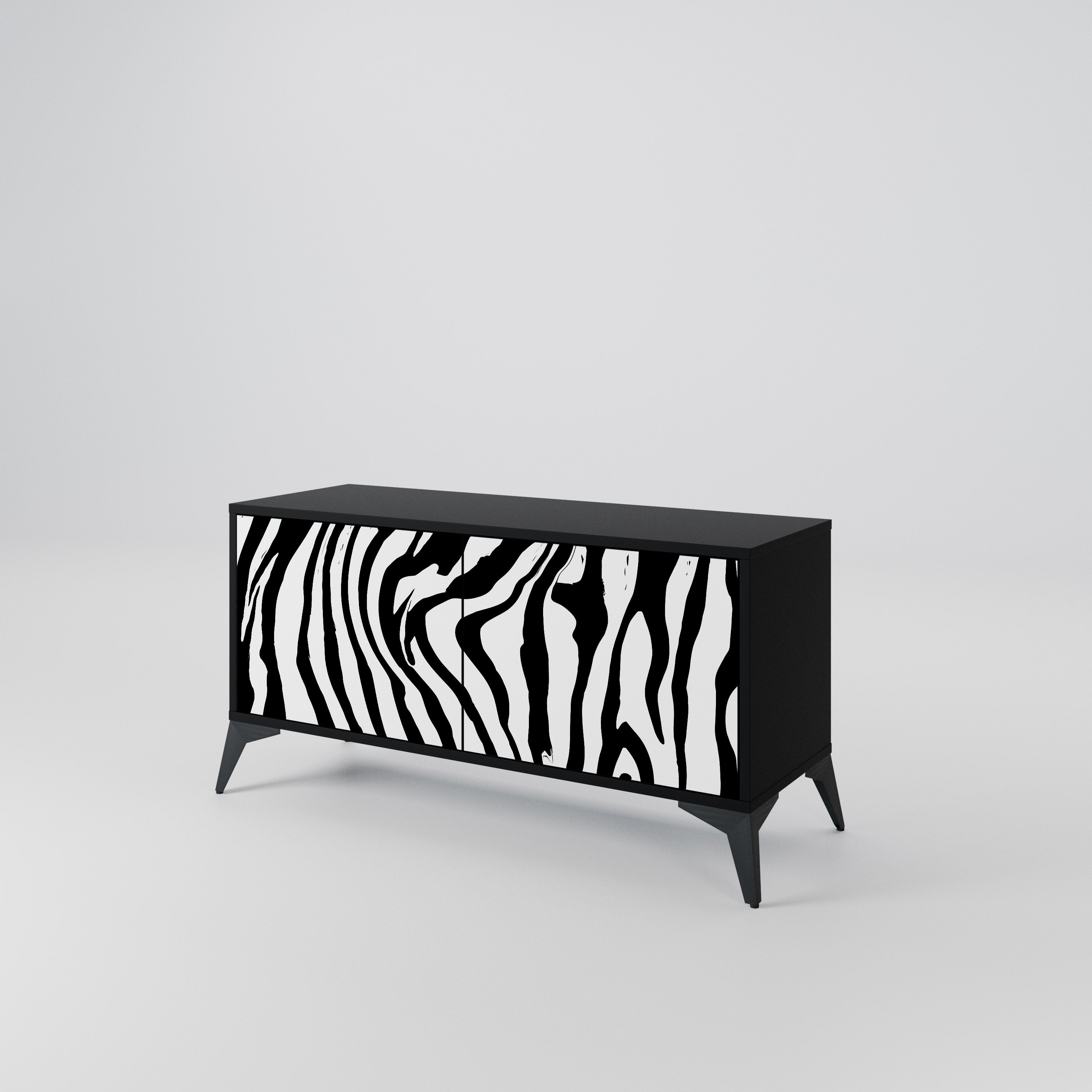 SPLENDID ZEBRA Mueble de TV Compacto de 2 puertas