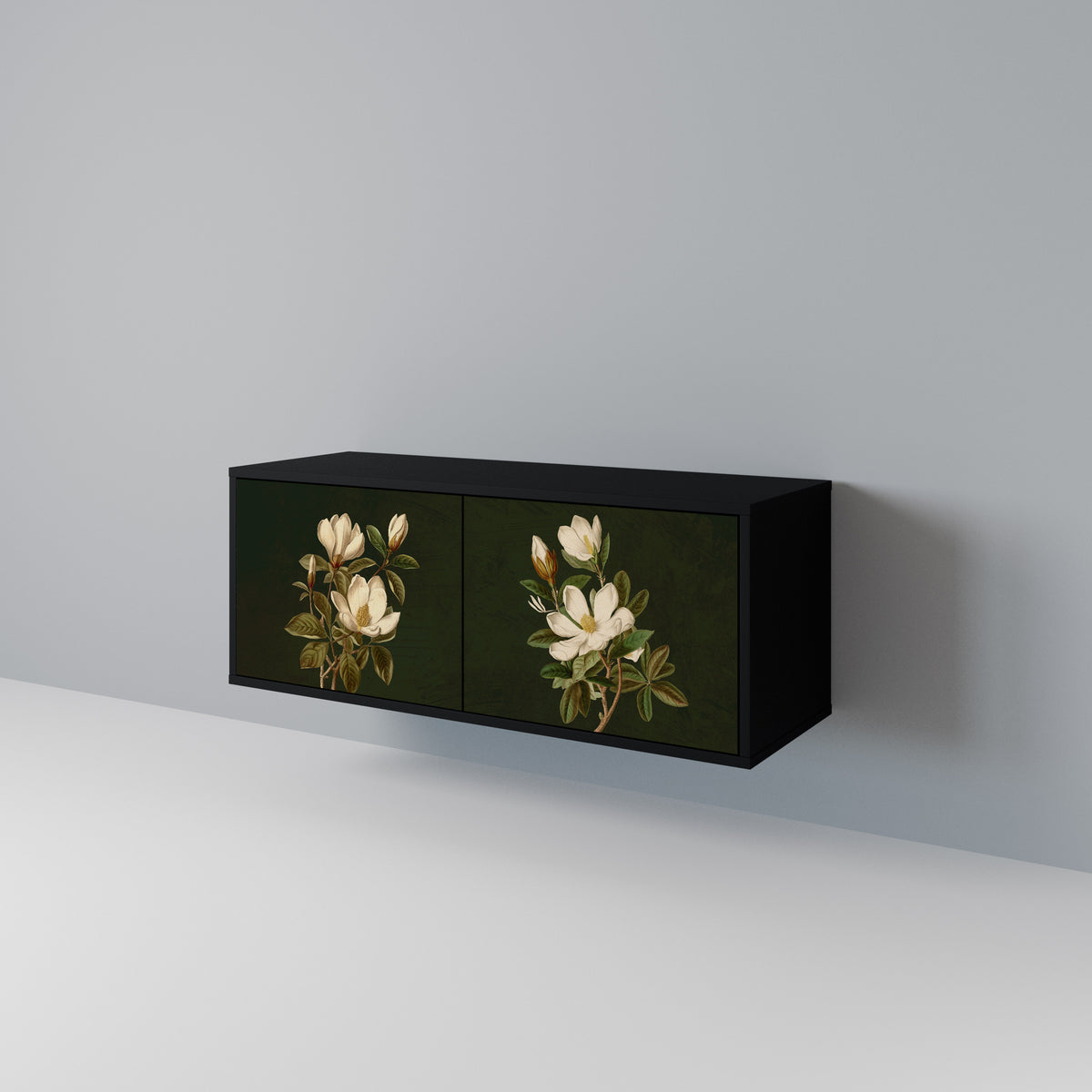 FLORAL NOIR Mueble de TV Compacto de 2 puertas
