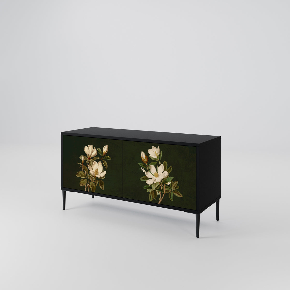 FLORAL NOIR Mueble de TV Compacto de 2 puertas