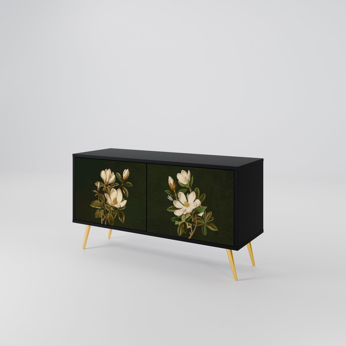 FLORAL NOIR Mueble de TV Compacto de 2 puertas