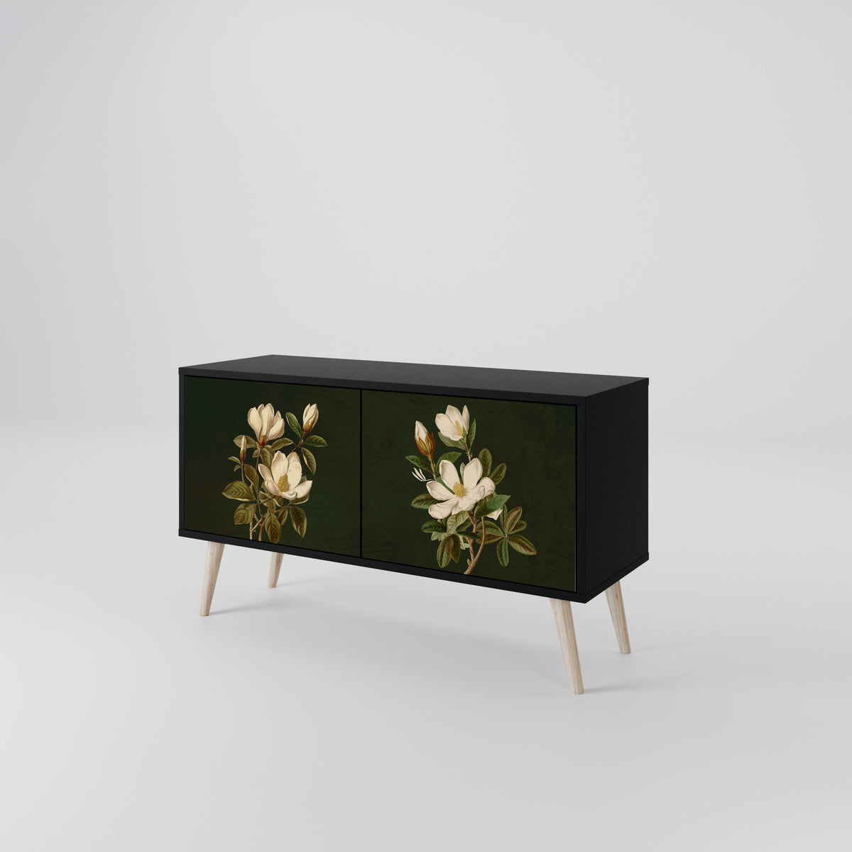 FLORAL NOIR Mueble de TV Compacto de 2 puertas