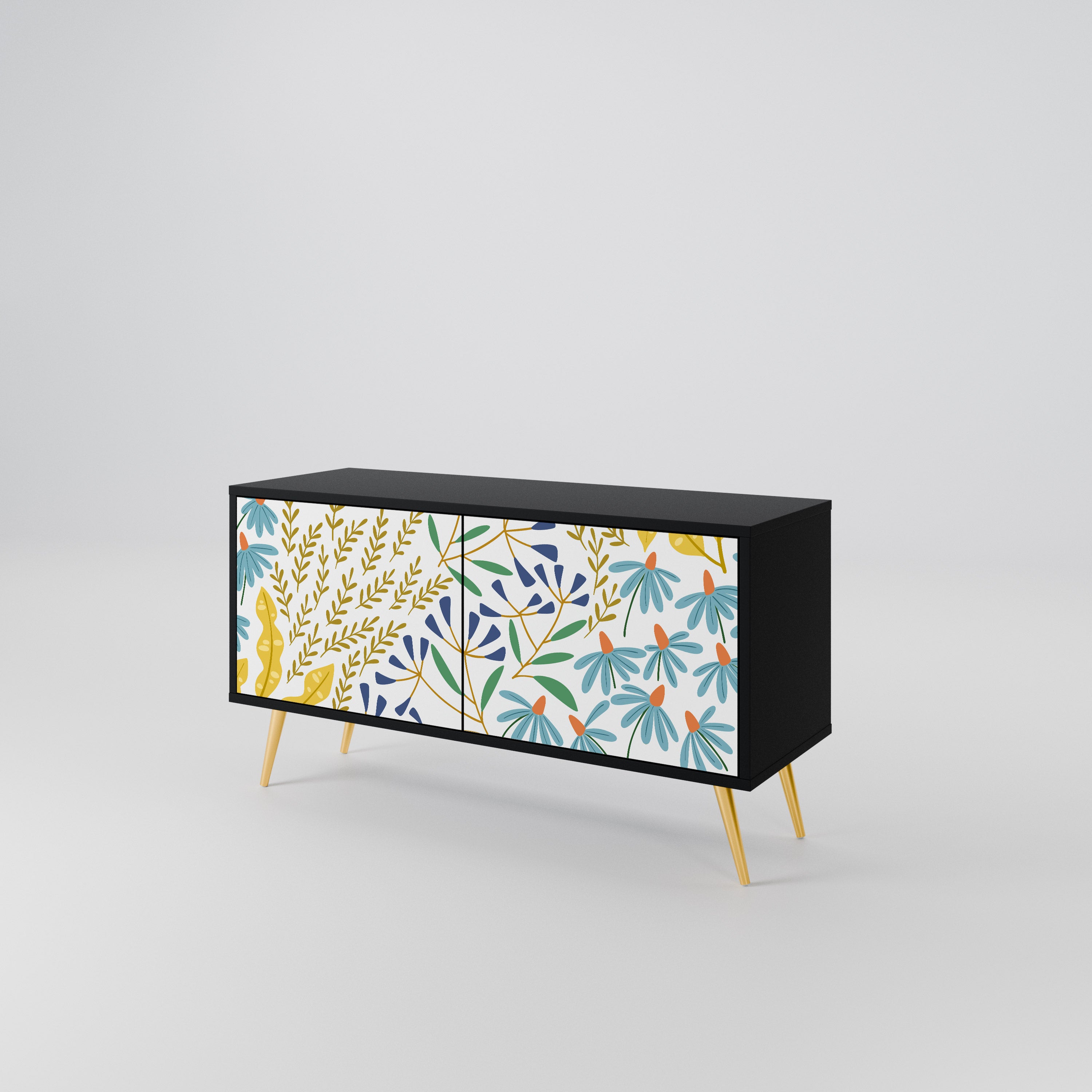 HELLO SPRING Mueble de TV Compacto de 2 puertas