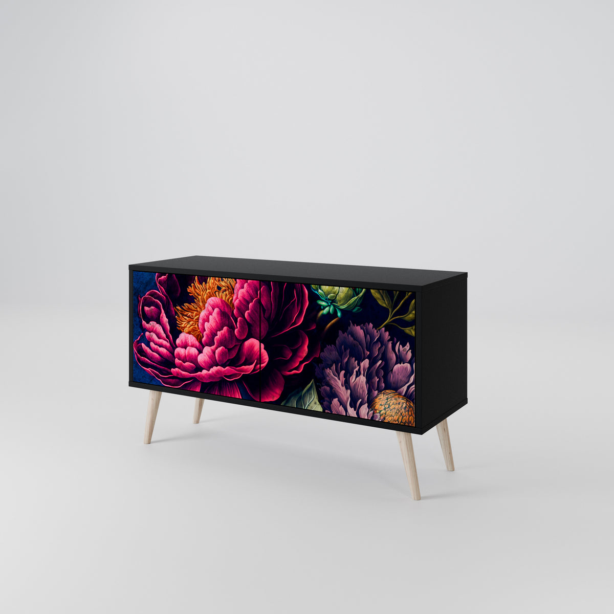 BLOOMING ELEGANCE Mueble de TV Compacto de 2 puertas
