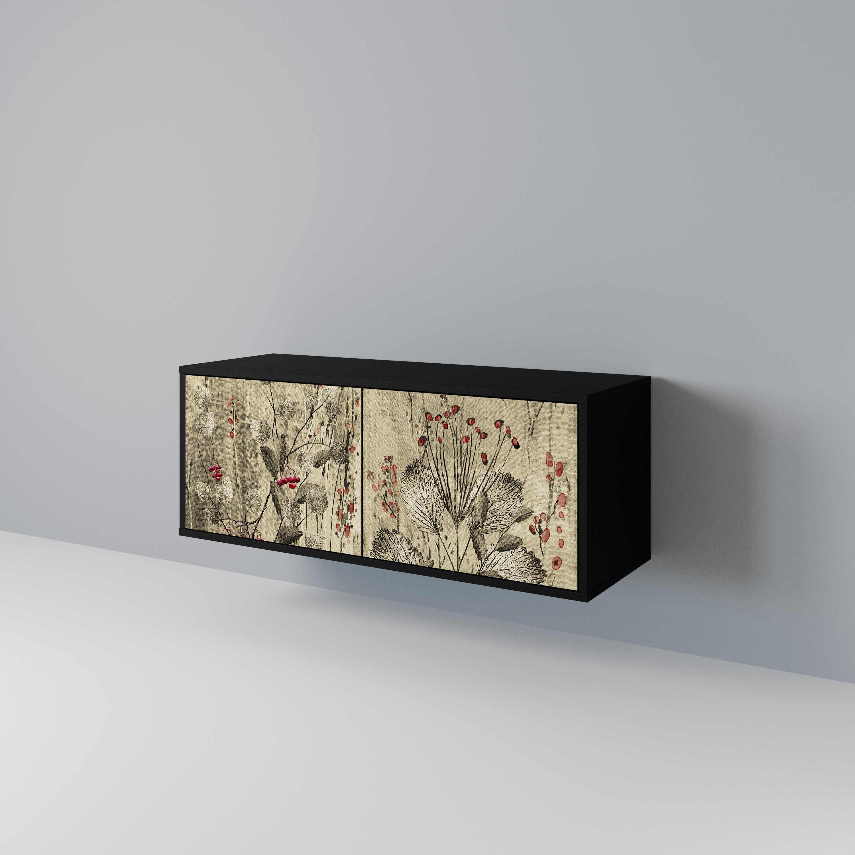 HERBAL GRACE Mueble de TV Compacto de 2 puertas