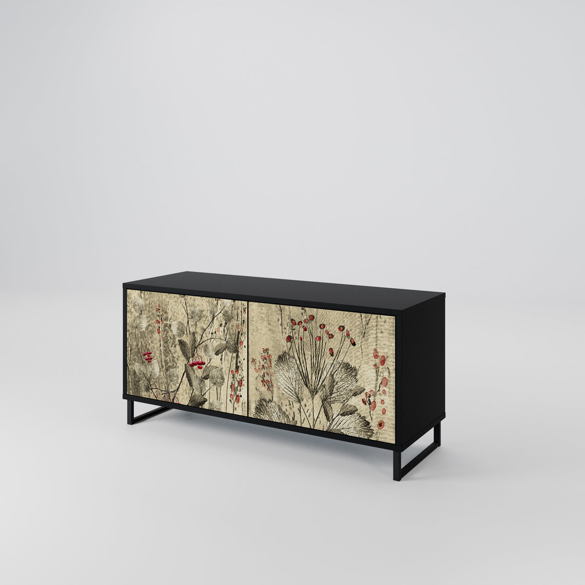 HERBAL GRACE Mueble de TV Compacto de 2 puertas