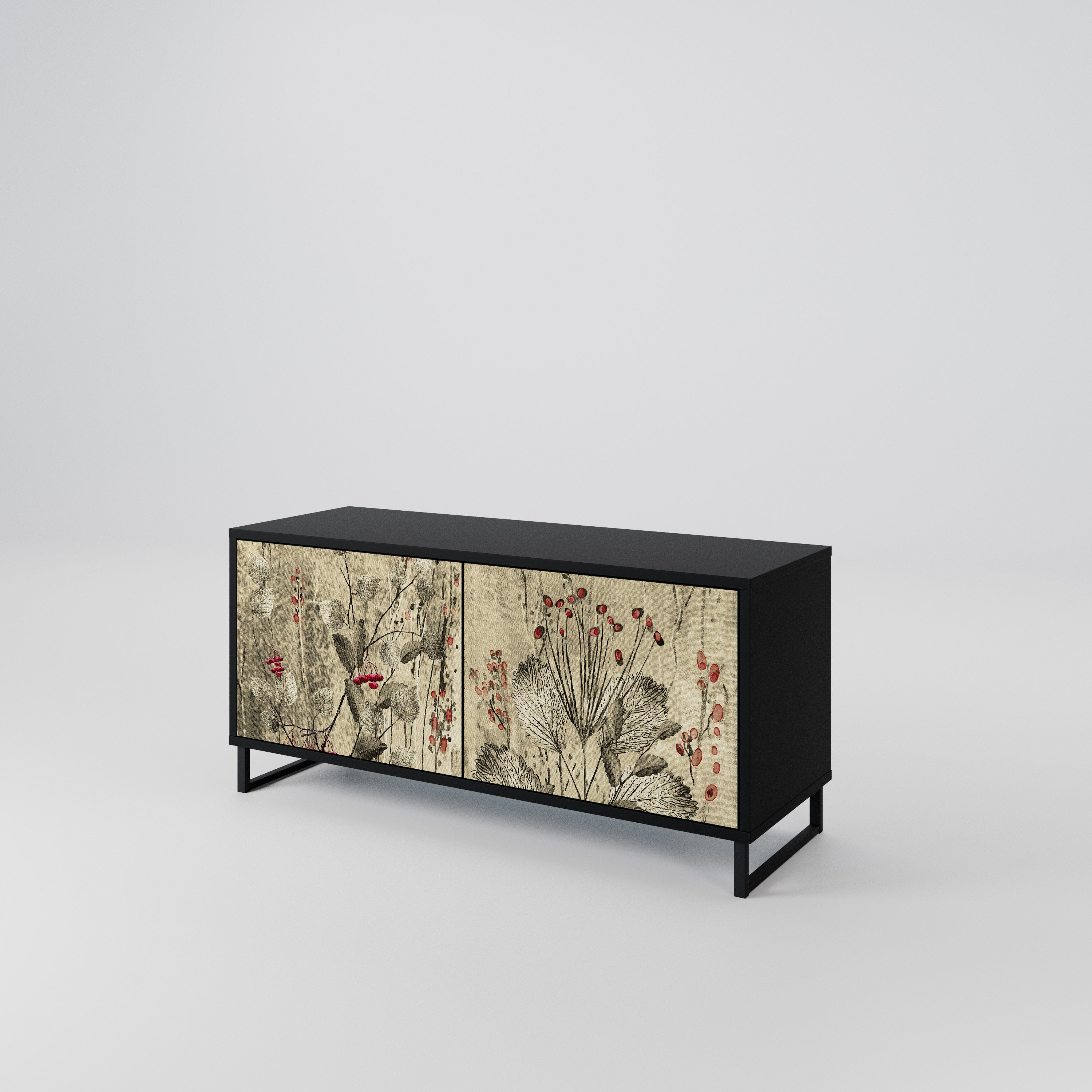 HERBAL GRACE Mueble de TV Compacto de 2 puertas